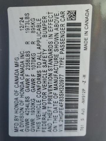 2025 HONDA CIVIC SPOR - 2HGFE4F83SH320977
