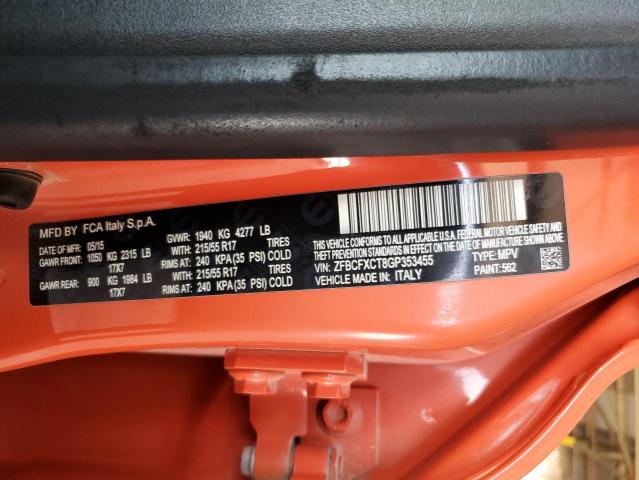 2016 FIAT 500X TREKK ZFBCFXCT8GP353455