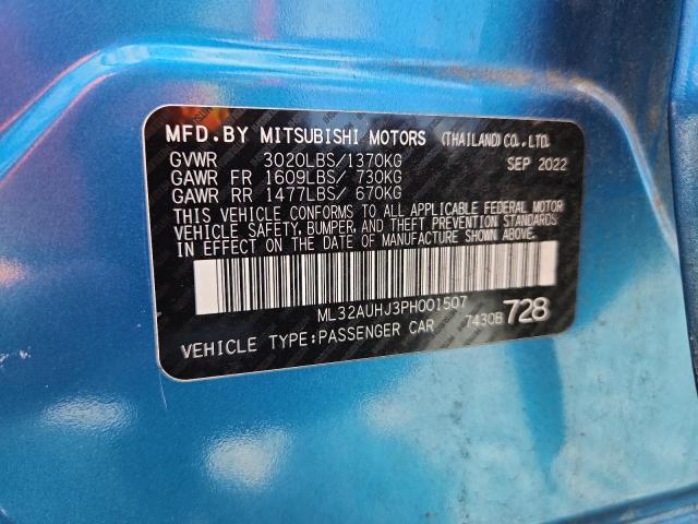 2023 MITSUBISHI MIRAGE ML32AUHJ3PH001507