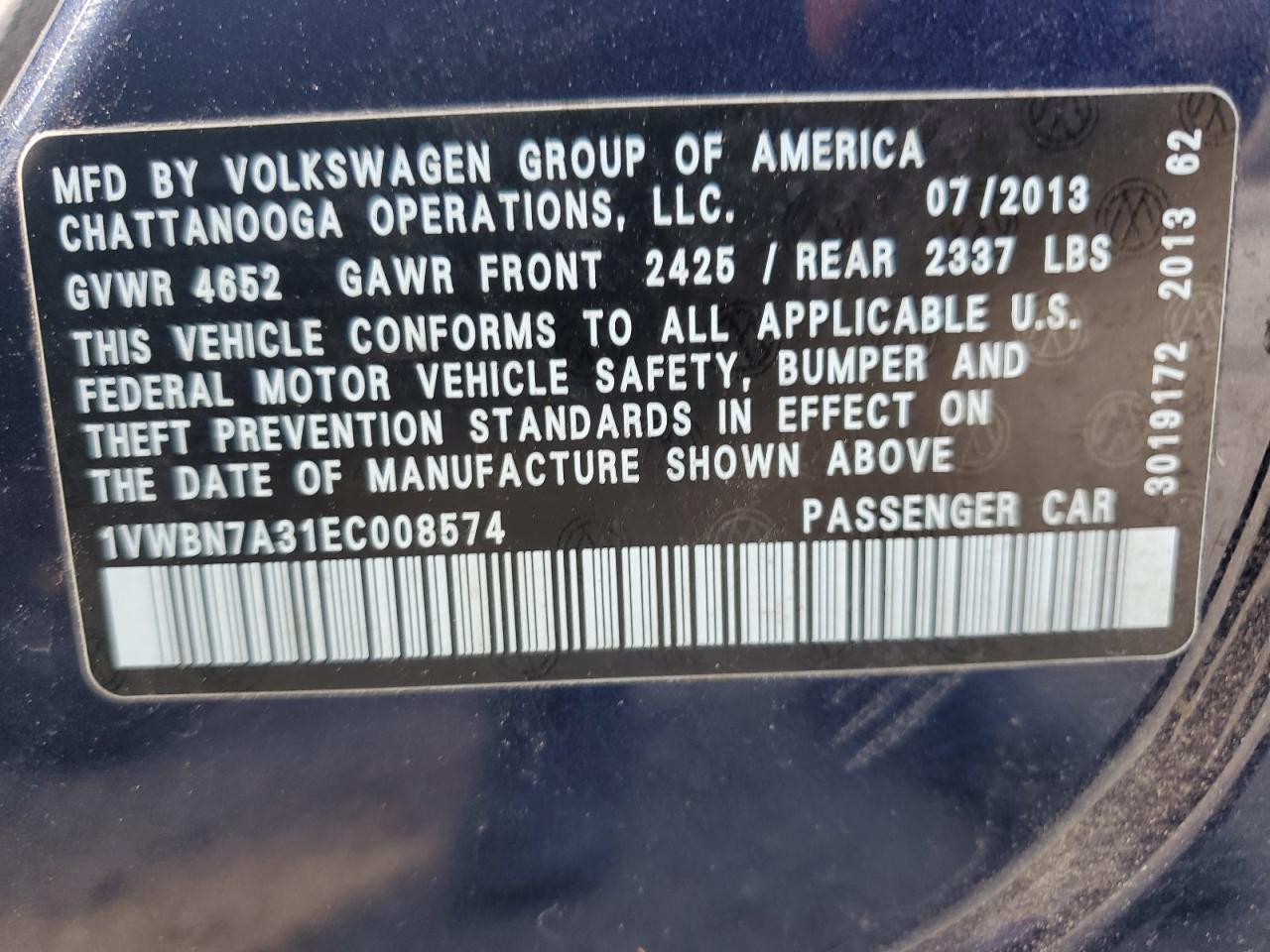 Volkswagen Passat se 2014
