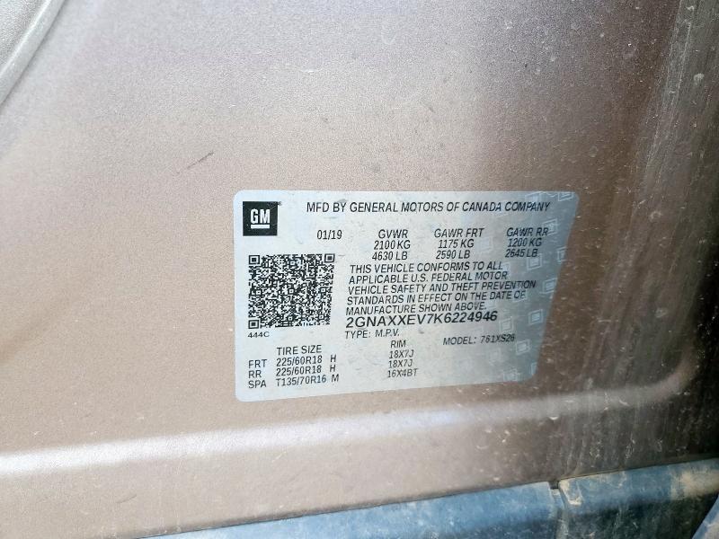 2019 CHEVROLET EQUINOX PR 2GNAXXEV7K6224946