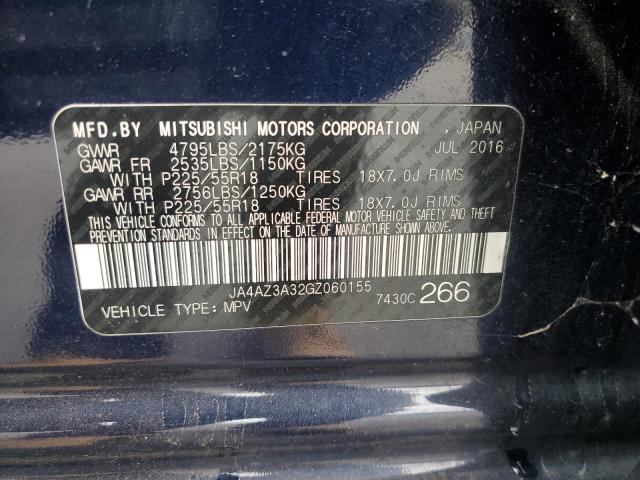 2016 MITSUBISHI OUTLANDER JA4AZ3A32GZ060155