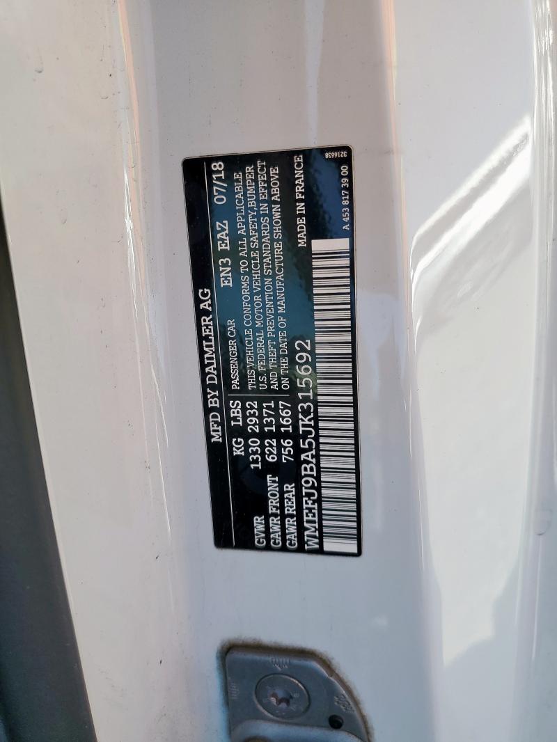 2018 SMART FORTWO WMEFJ9BA5JK315692