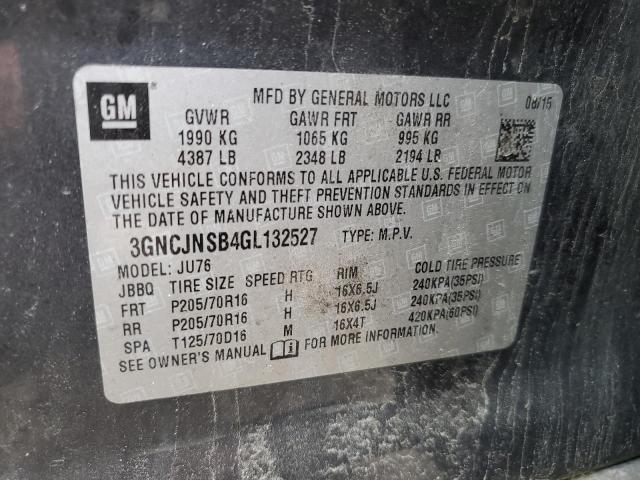 2016 CHEVROLET TRAX LS 3GNCJNSB4GL132527