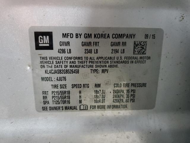 2016 BUICK ENCORE KL4CJASB2GB526458