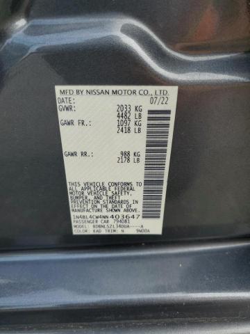 2022 NISSAN ALTIMA SR 1N4BL4CW4NN403647