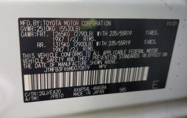 2021 TOYOTA RAV4 PRIME - JTMFB3FV6MD070819