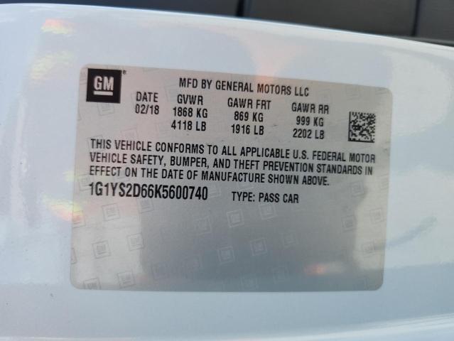 2019 CHEVROLET CORVETTE Z 1G1YS2D66K5600740