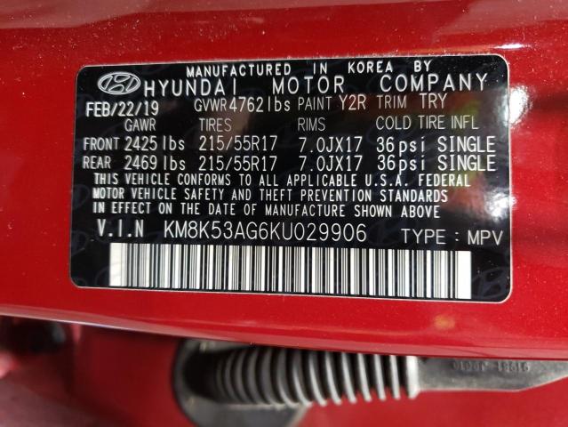 2019 HYUNDAI KONA ULTIM KM8K53AG6KU029906