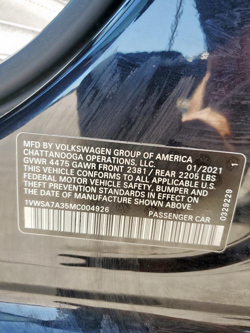 2021 VOLKSWAGEN PASSAT SE 1VWSA7A35MC004926