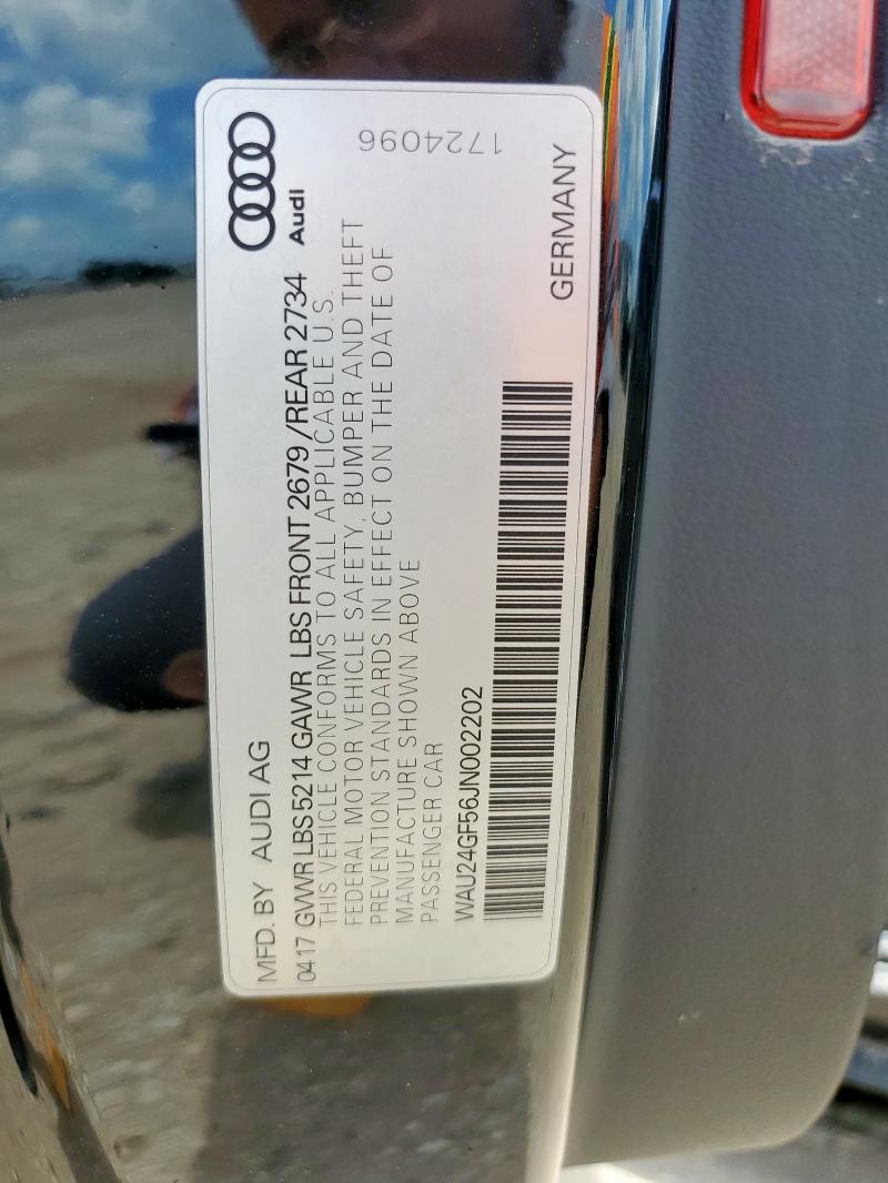 2018 AUDI S5 PRESTIG WAU24GF56JN002202