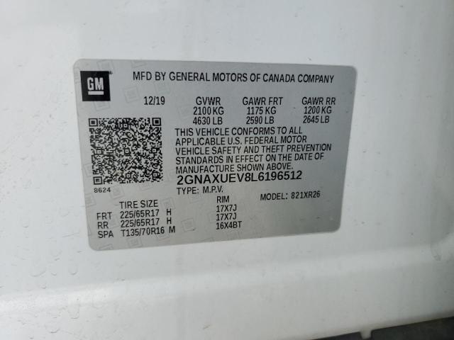2020 CHEVROLET EQUINOX LT - 2GNAXUEV8L6196512
