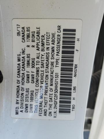 2017 HONDA CIVIC LX 2HGFC2F50HH571531