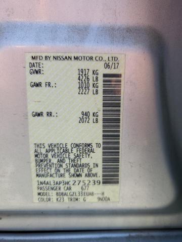 2017 NISSAN ALTIMA 2.5 1N4AL3AP3HC275239
