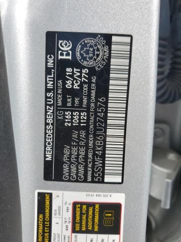 2018 MERCEDES-BENZ C 300 4MAT 55SWF4KB6JU274576
