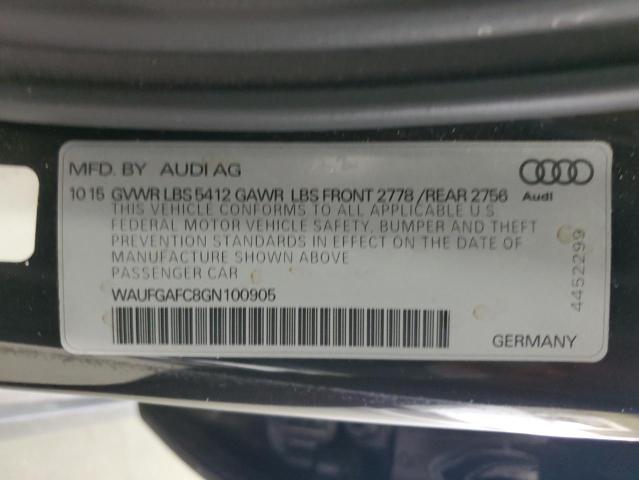 2016 AUDI A6 PREMIUM WAUFGAFC8GN100905