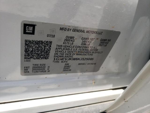 2019 CHEVROLET TRAVERSE H 1GNEVJKW6KJ125085