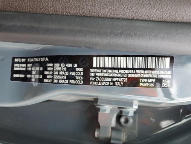 2017 JEEP RENEGADE L ZACCJBBB1HPF48728