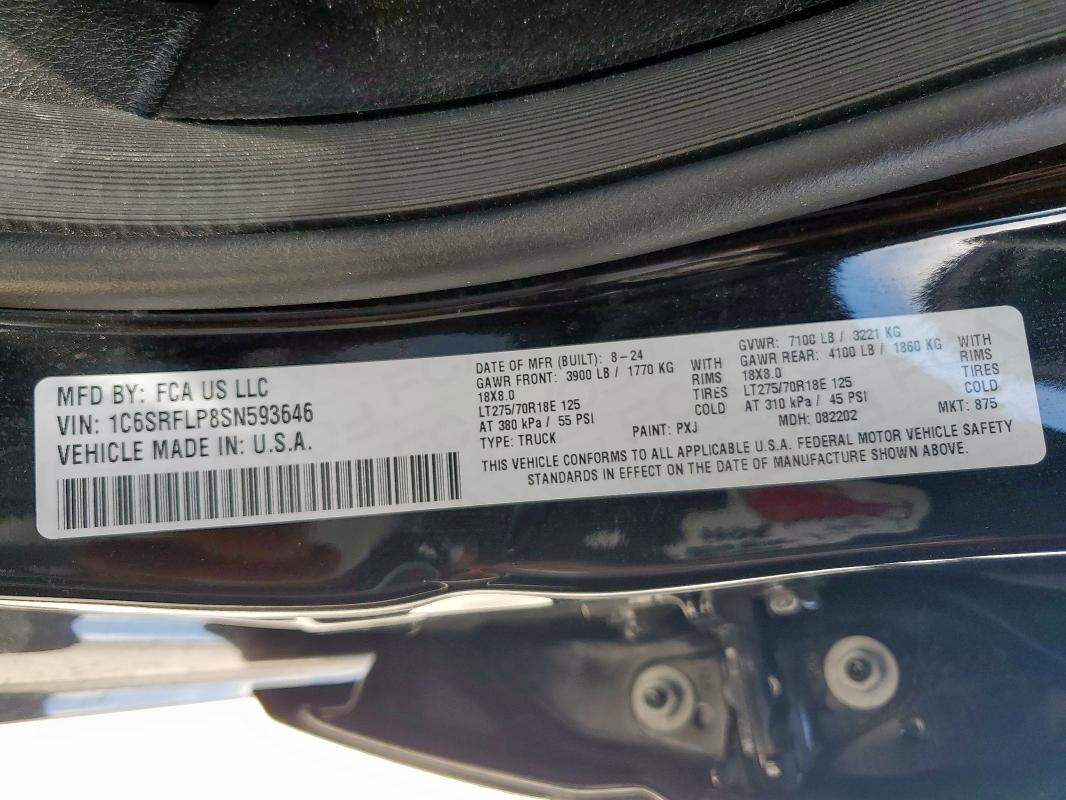 2025 RAM 1500 REBEL 1C6SRFLP8SN593646