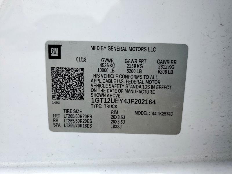 2018 GMC SIERRA K25 1GT12UEY4JF202164
