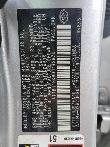 2018 TOYOTA CAMRY L - 4T1B11HK9JU145870