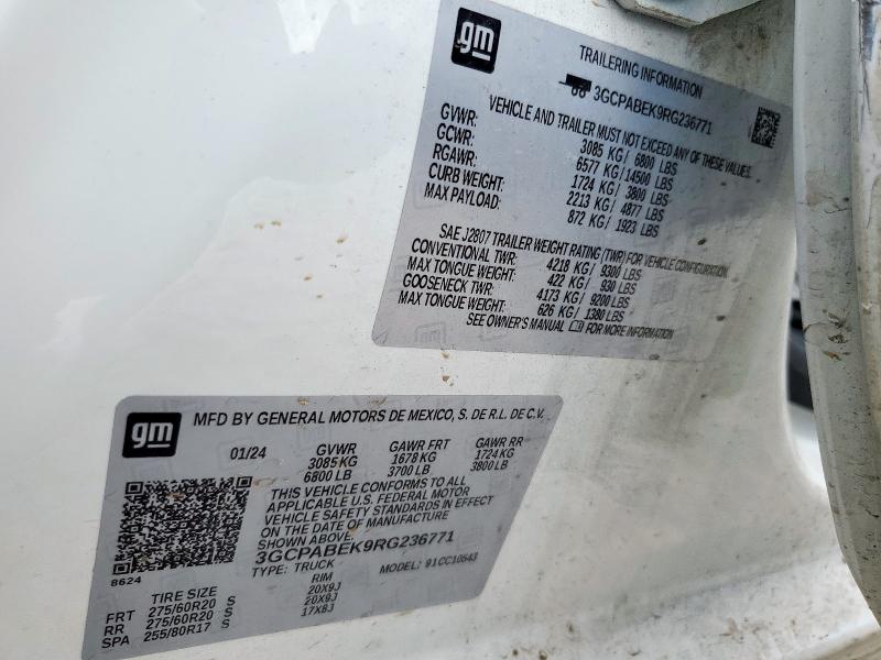 2024 CHEVROLET SILVERADO C1500 CUSTOM - 3GCPABEK9RG236771