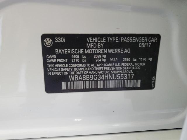 2017 BMW 330 I WBA8B9G34HNU55317