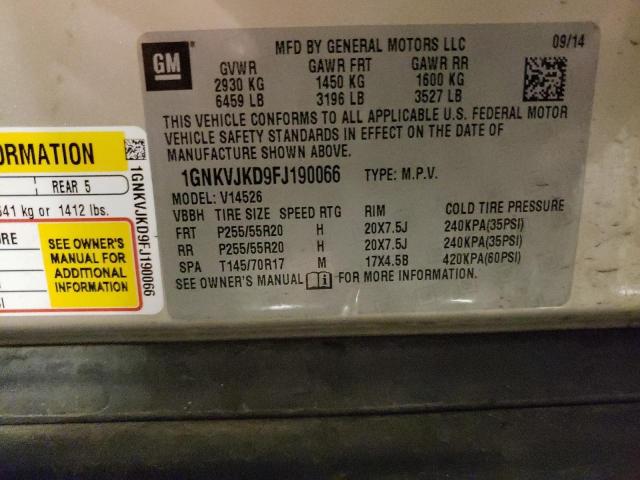 2015 CHEVROLET TRAVERSE L - 1GNKVJKD9FJ190066