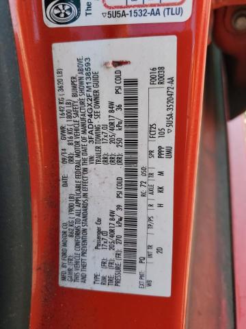 2015 FORD FIESTA ST 3FADP4GX2FM138593