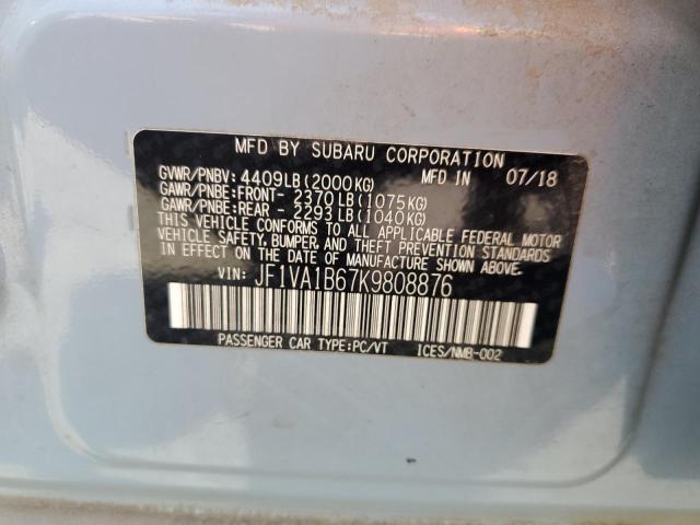 2019 SUBARU WRX PREMIU JF1VA1B67K9808876