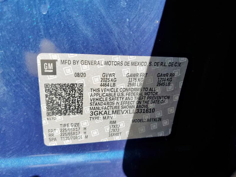 2020 GMC TERRAIN SL 3GKALMEVXLL331610
