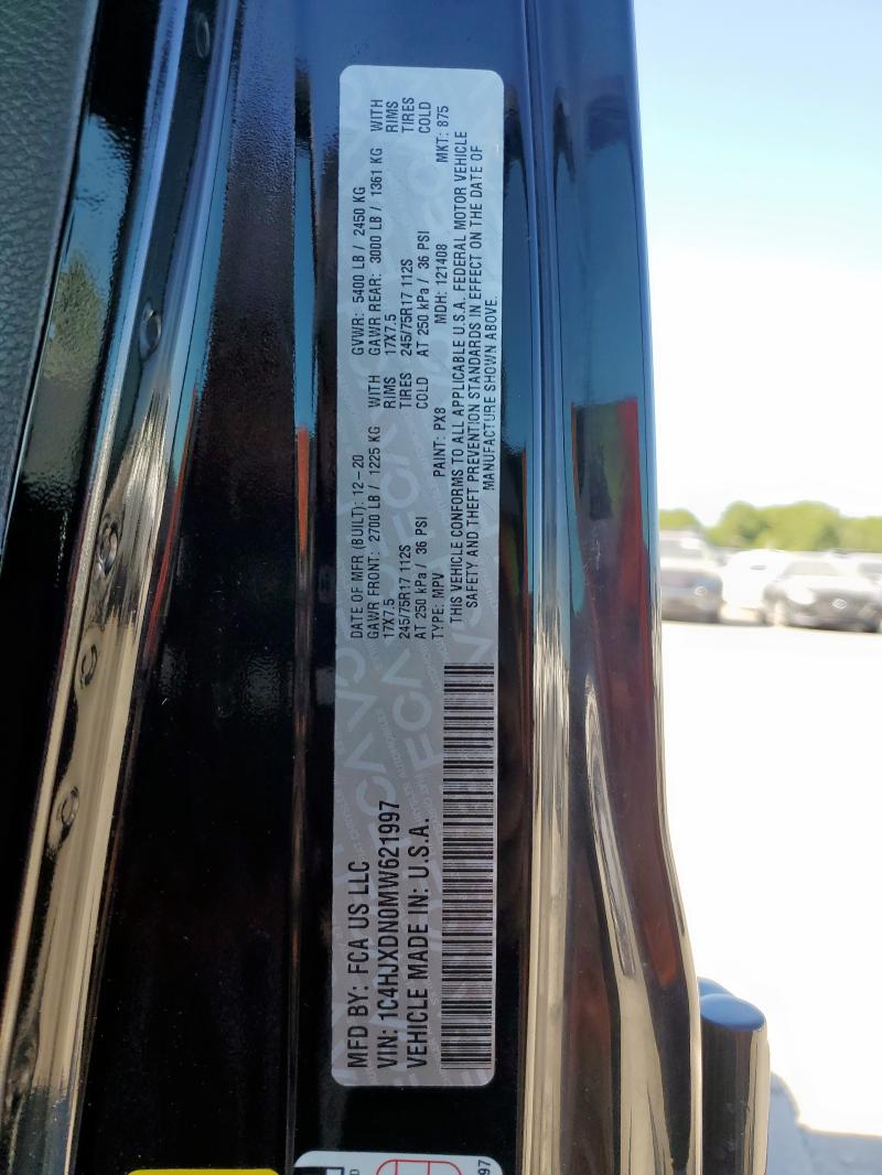 2021 JEEP WRANGLER U 1C4HJXDN0MW621997