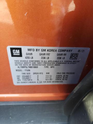 2022 CHEVROLET TRAILBLAZE KL79MPSL7NB018869