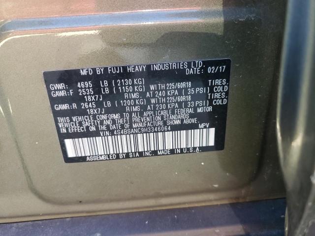 2017 SUBARU OUTBACK 2. 4S4BSANC9H3346064