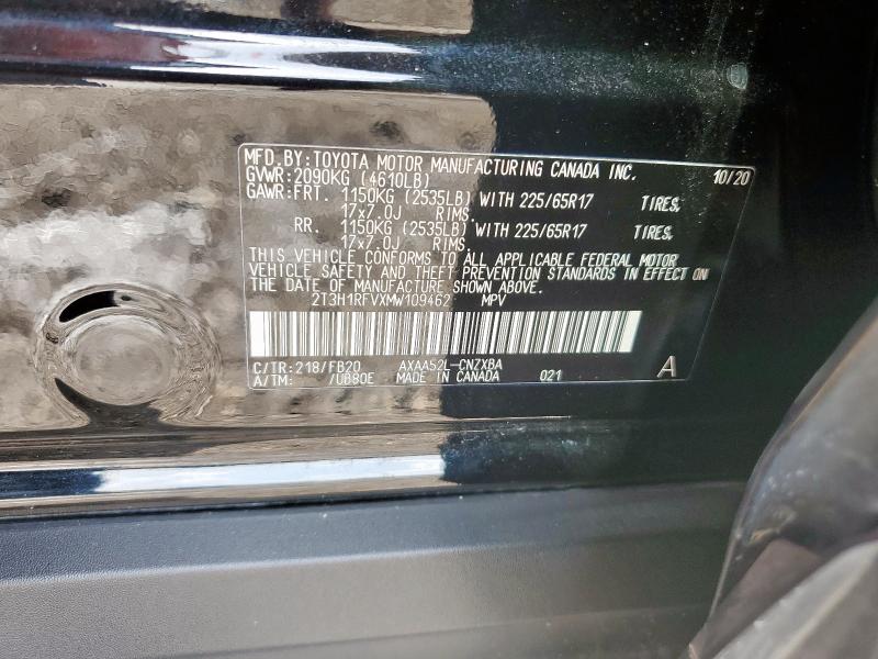 2021 TOYOTA RAV4 LE 2T3H1RFVXMW109462