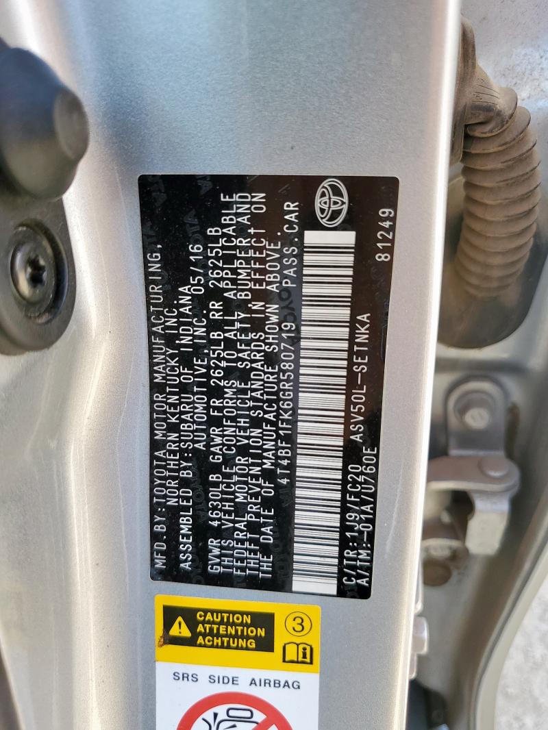 2016 TOYOTA CAMRY LE - 4T4BF1FK6GR580719