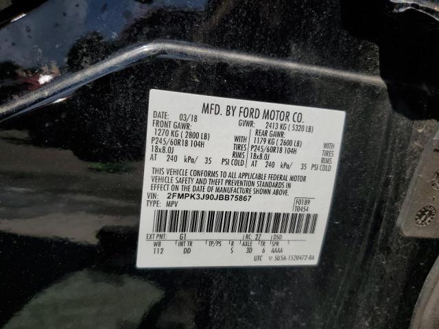 2018 FORD EDGE SEL 2FMPK3J90JBB75867