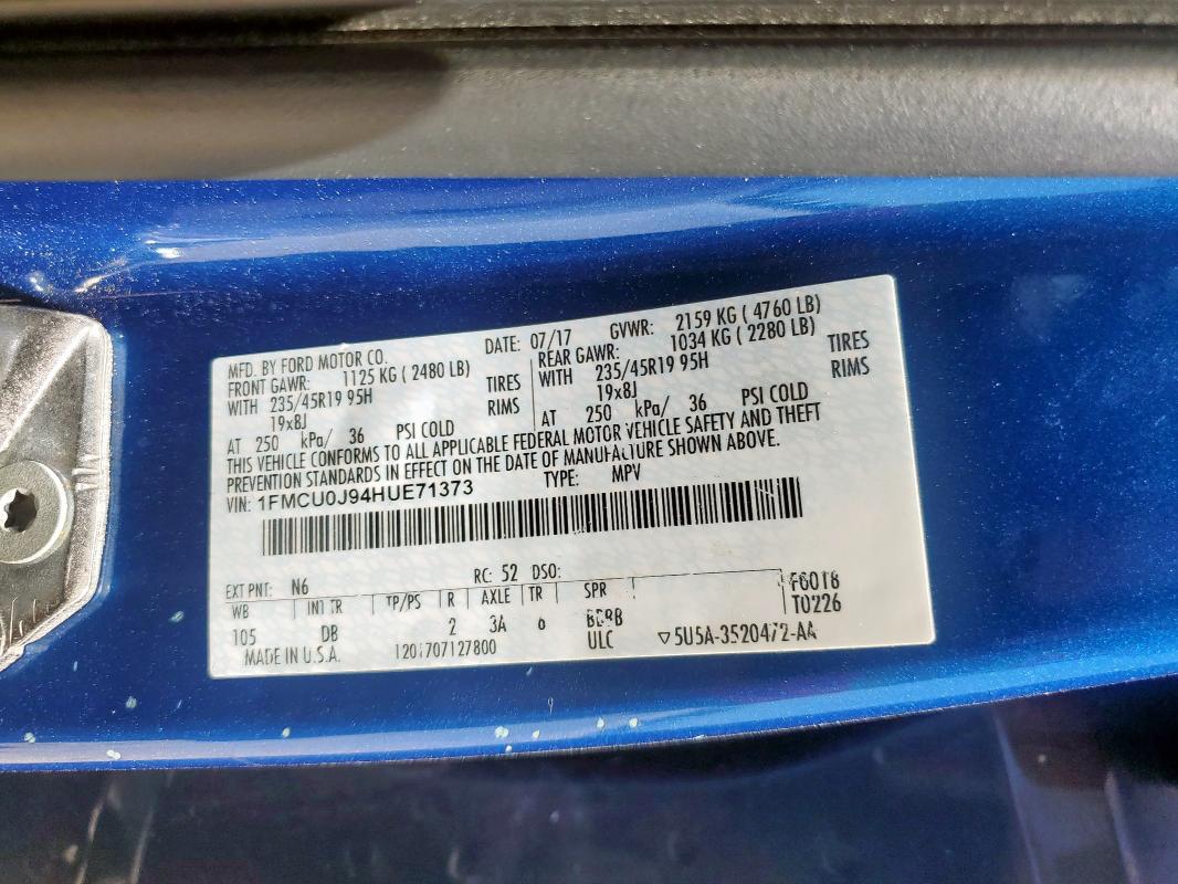 2017 FORD ESCAPE TITANIUM 1FMCU0J94HUE71373