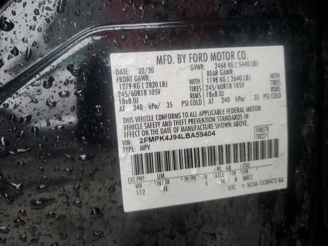 2020 FORD EDGE SEL 2FMPK4J94LBA59404