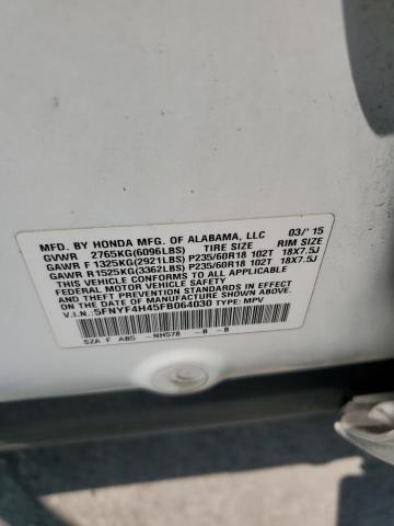 2015 HONDA PILOT EX 5FNYF4H45FB064030