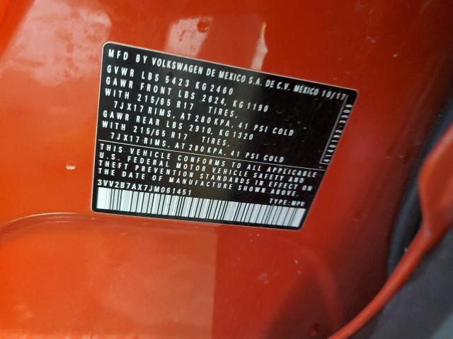 2018 VOLKSWAGEN TIGUAN SE - 3VV2B7AX7JM061451