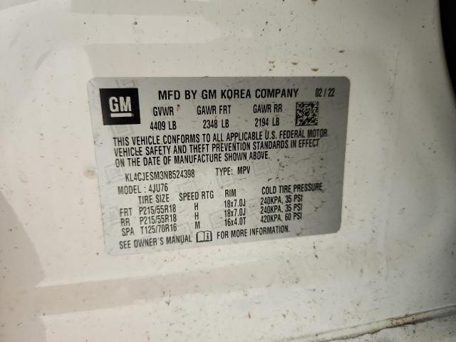 2022 BUICK ENCORE PRE KL4CJESM3NB524398
