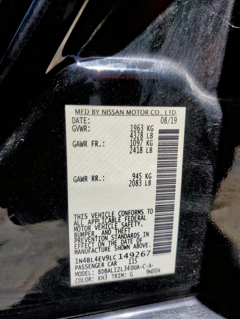 2020 NISSAN ALTIMA SL 1N4BL4EV9LC149267