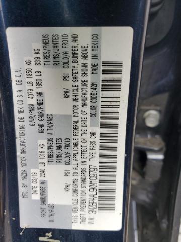 2019 MAZDA 3 SELECT 3MZBPAAL9KM109797