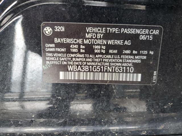 2015 BMW 320 I WBA3B1G51FNT63110