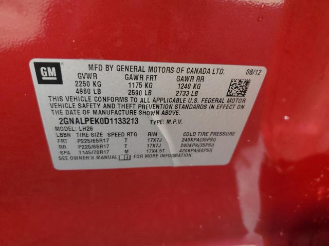 2013 CHEVROLET EQUINOX LT - 2GNALPEK0D1133213