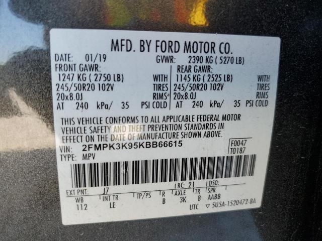 2019 FORD EDGE TITAN 2FMPK3K95KBB66615