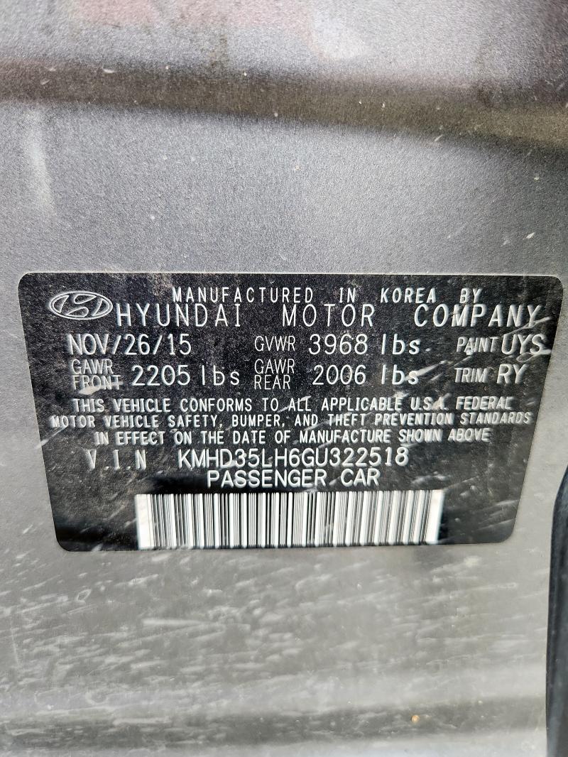 2016 HYUNDAI ELANTRA GT KMHD35LH6GU322518