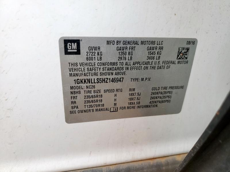 2017 GMC ACADIA SLE 1GKKNLLS5HZ146947