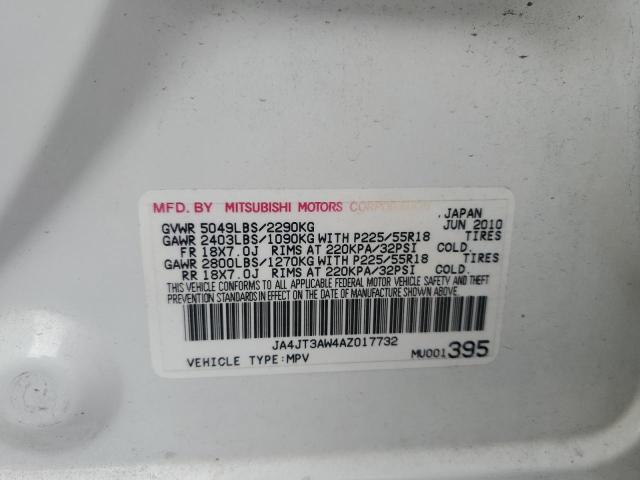 2010 MITSUBISHI OUTLANDER - JA4JT3AW4AZ017732